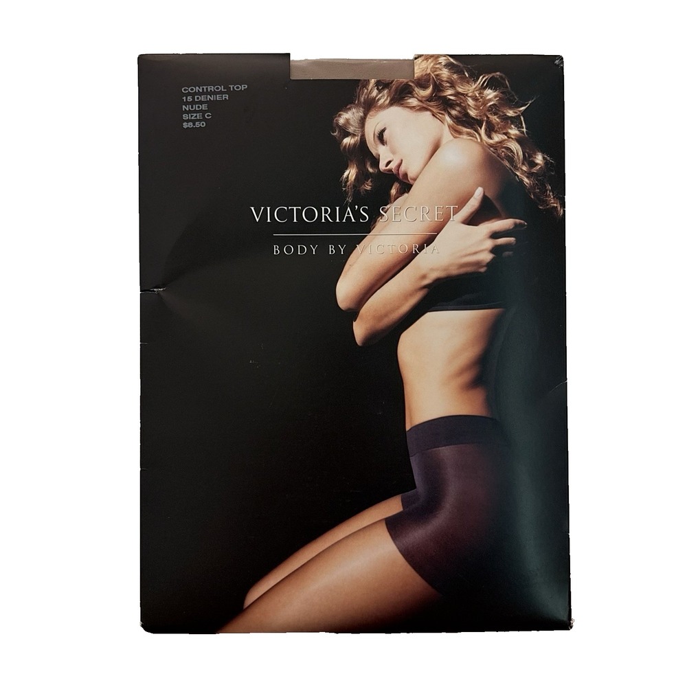 Victoria's Secret Body By Victoria Control Top Pantyhose Size C Nude NWT